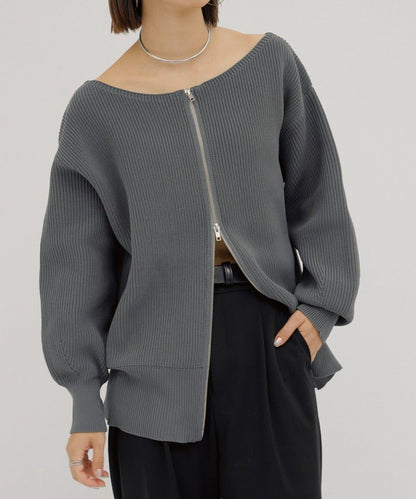 【パルクロ限定】（yumi企畫）多穿法雙拉鍊針織開衫