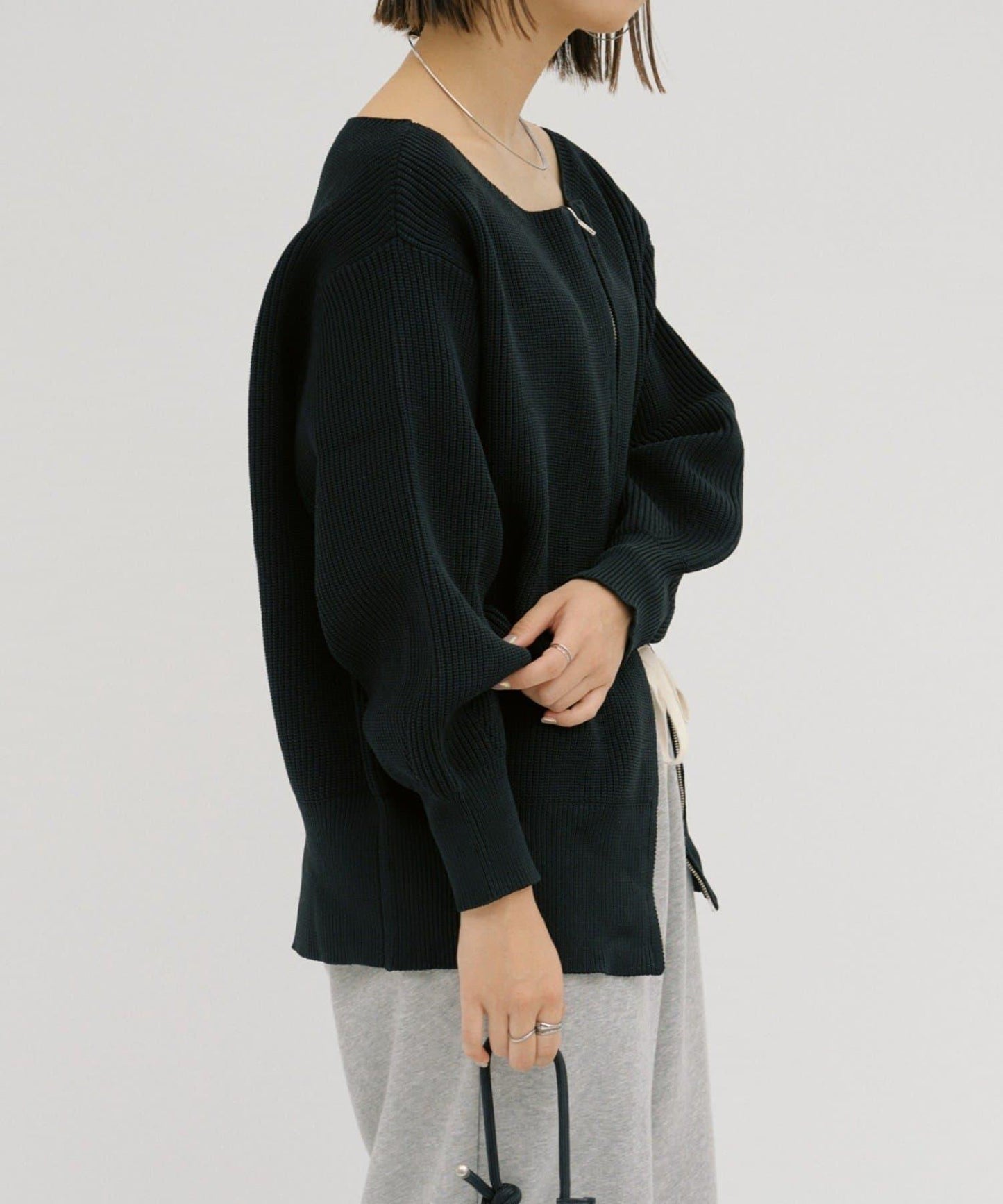 【パルクロ限定】（yumi企畫）多穿法雙拉鍊針織開衫