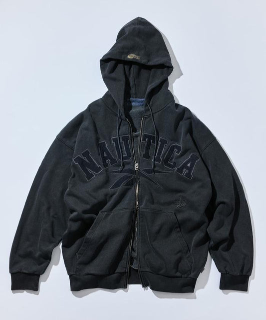 【Exclusive】拱形字母印花水洗重磅拉鍊連帽衛衣