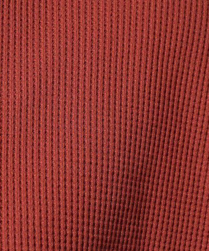 華夫格圓領長款套頭衫