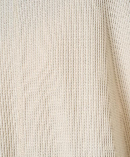 華夫格短款圓領套頭衫