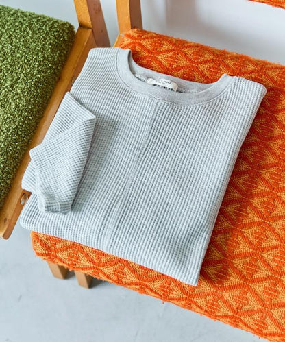 華夫格短款圓領套頭衫