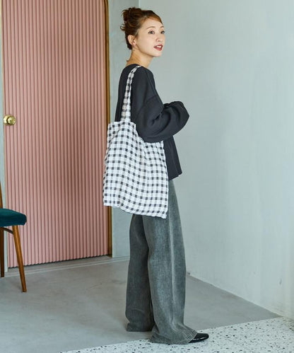 華夫格短款圓領套頭衫