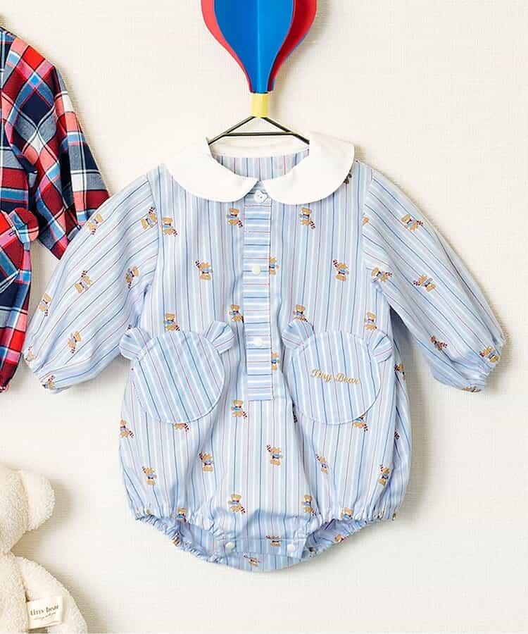 tiny bear 條紋與格子連體衣