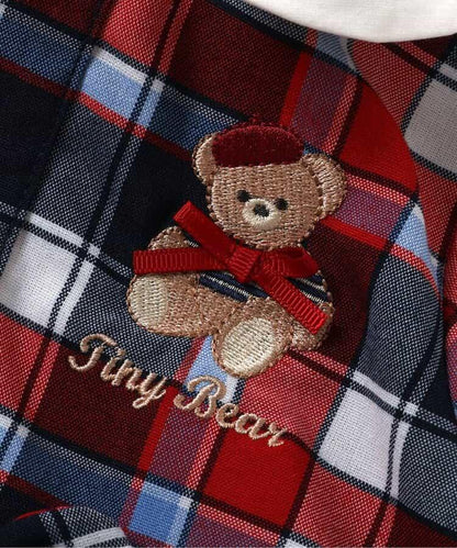tiny bear 條紋與格子連體衣