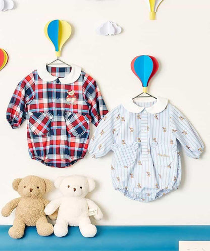 tiny bear 條紋與格子連體衣