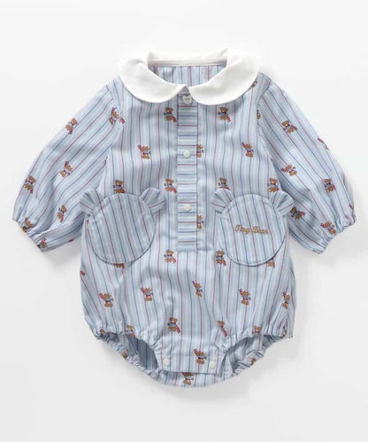 tiny bear 條紋與格子連體衣