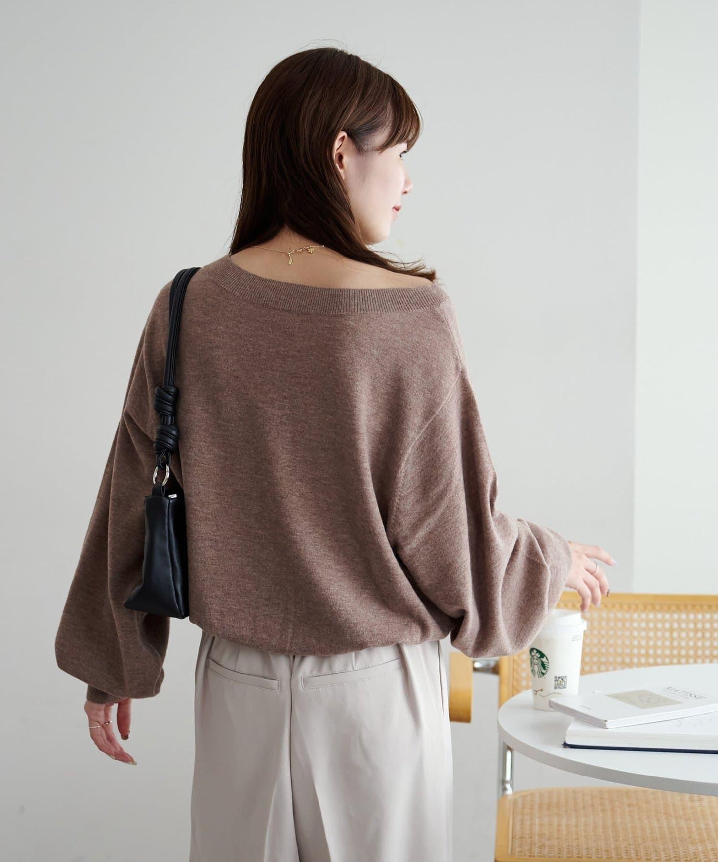 【Discoat】超細羊毛單肩套頭衫