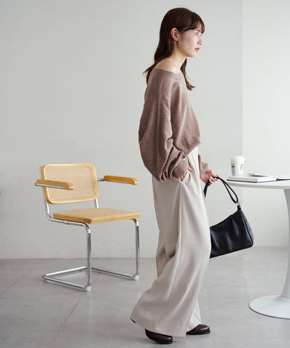 【Discoat】超細羊毛單肩套頭衫