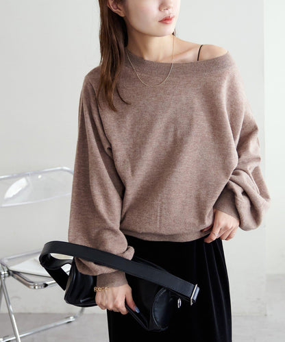 【Discoat】超細羊毛單肩套頭衫