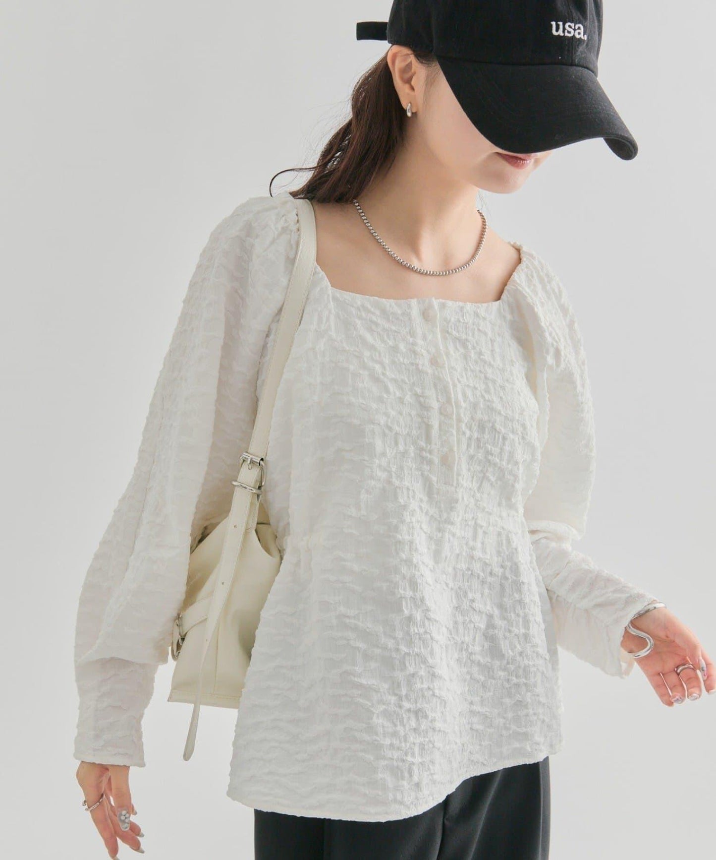 【mystic】壓花長袖襯衫