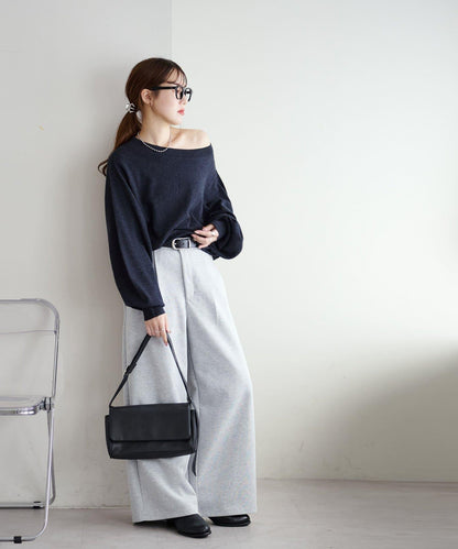 【Discoat】超細羊毛單肩套頭衫