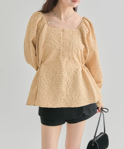 【mystic】壓花長袖襯衫