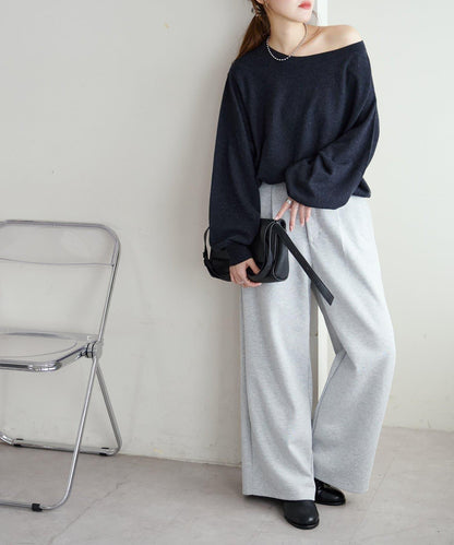 【Discoat】超細羊毛單肩套頭衫