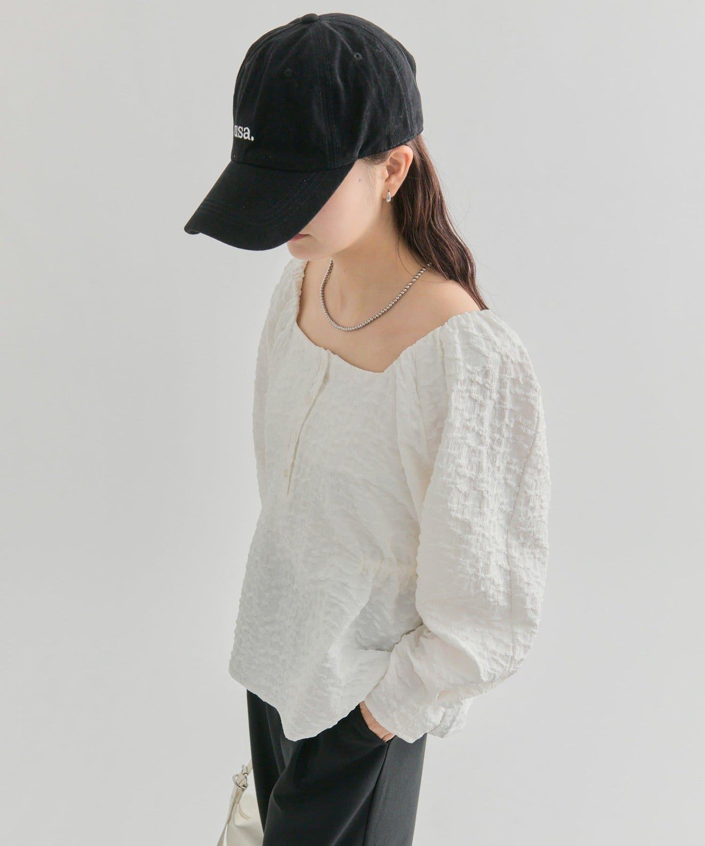 【mystic】壓花長袖襯衫