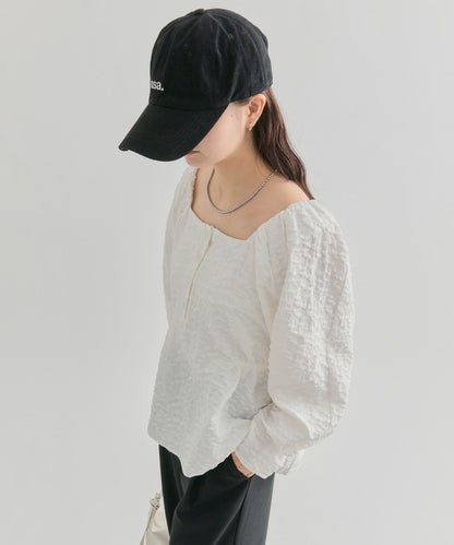 【mystic】壓花長袖襯衫