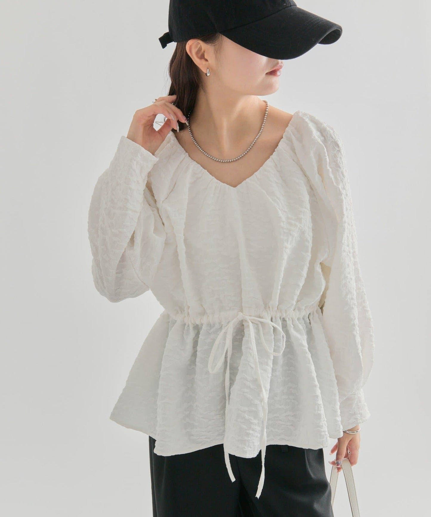 【mystic】壓花長袖襯衫