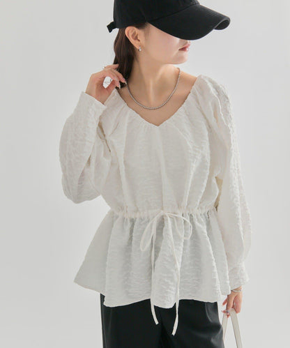 【mystic】壓花長袖襯衫