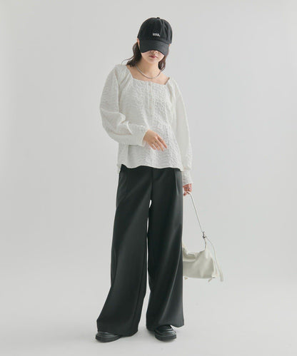 【mystic】壓花長袖襯衫