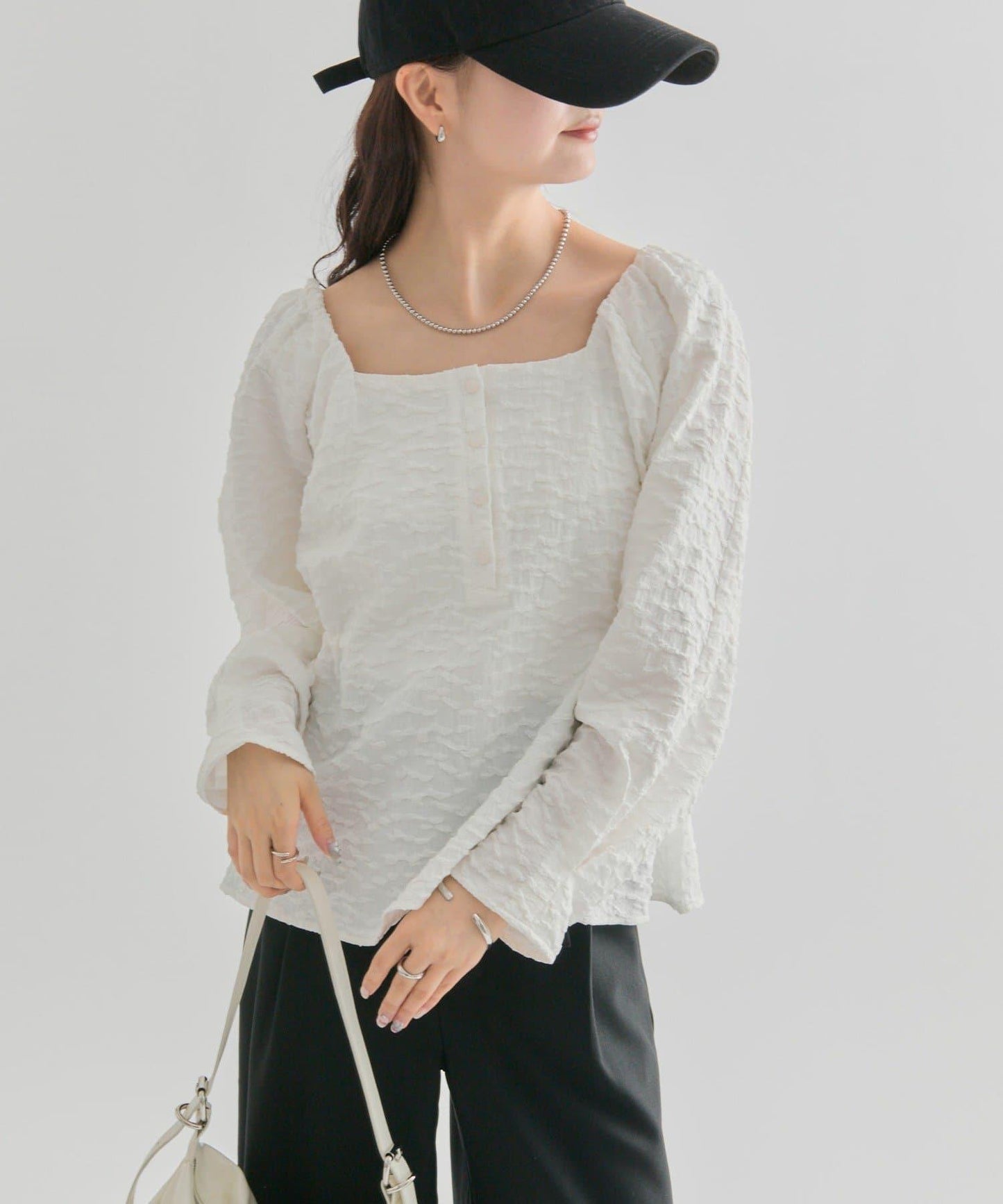 【mystic】壓花長袖襯衫