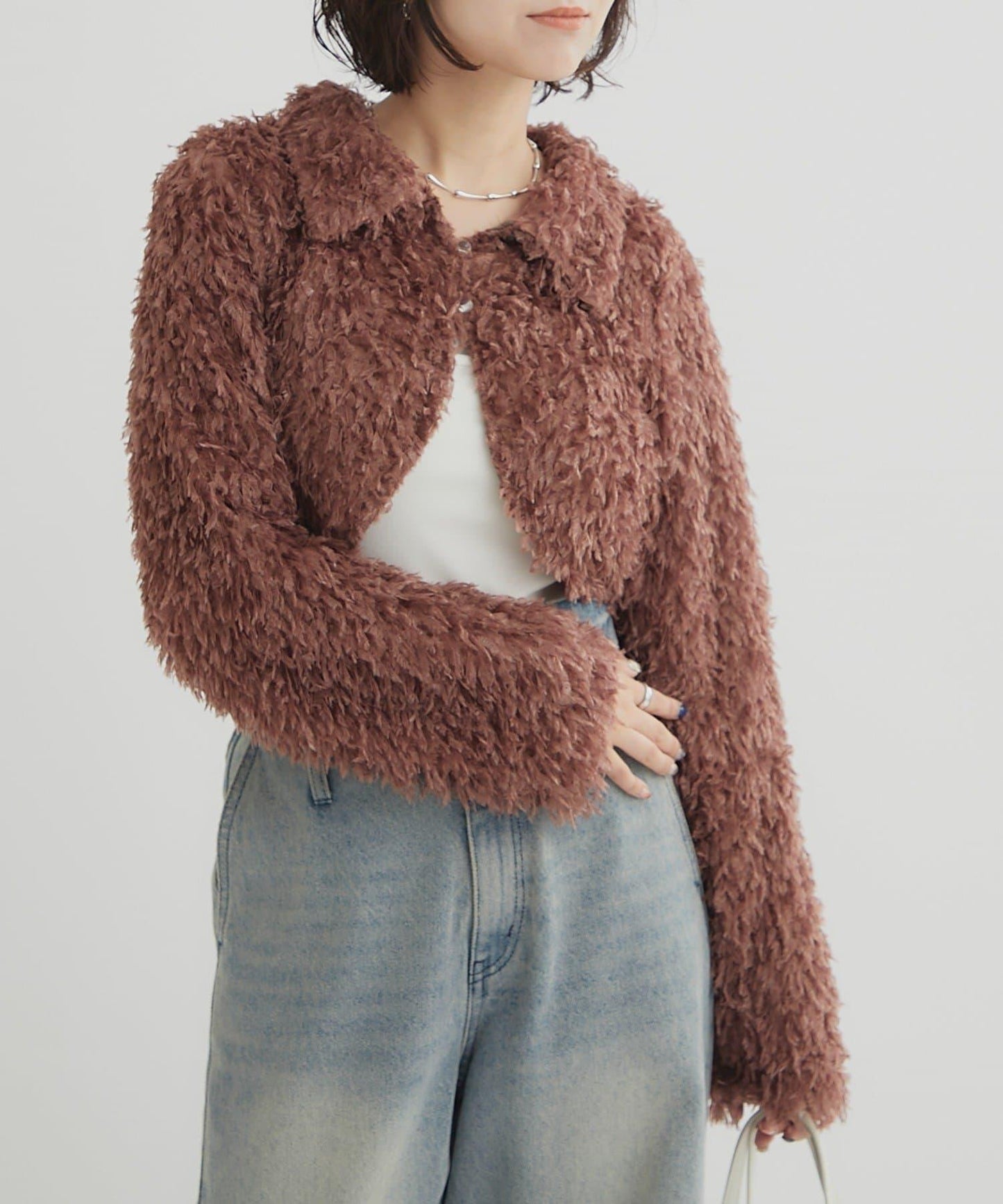 【mystic】帶領羽毛短外套