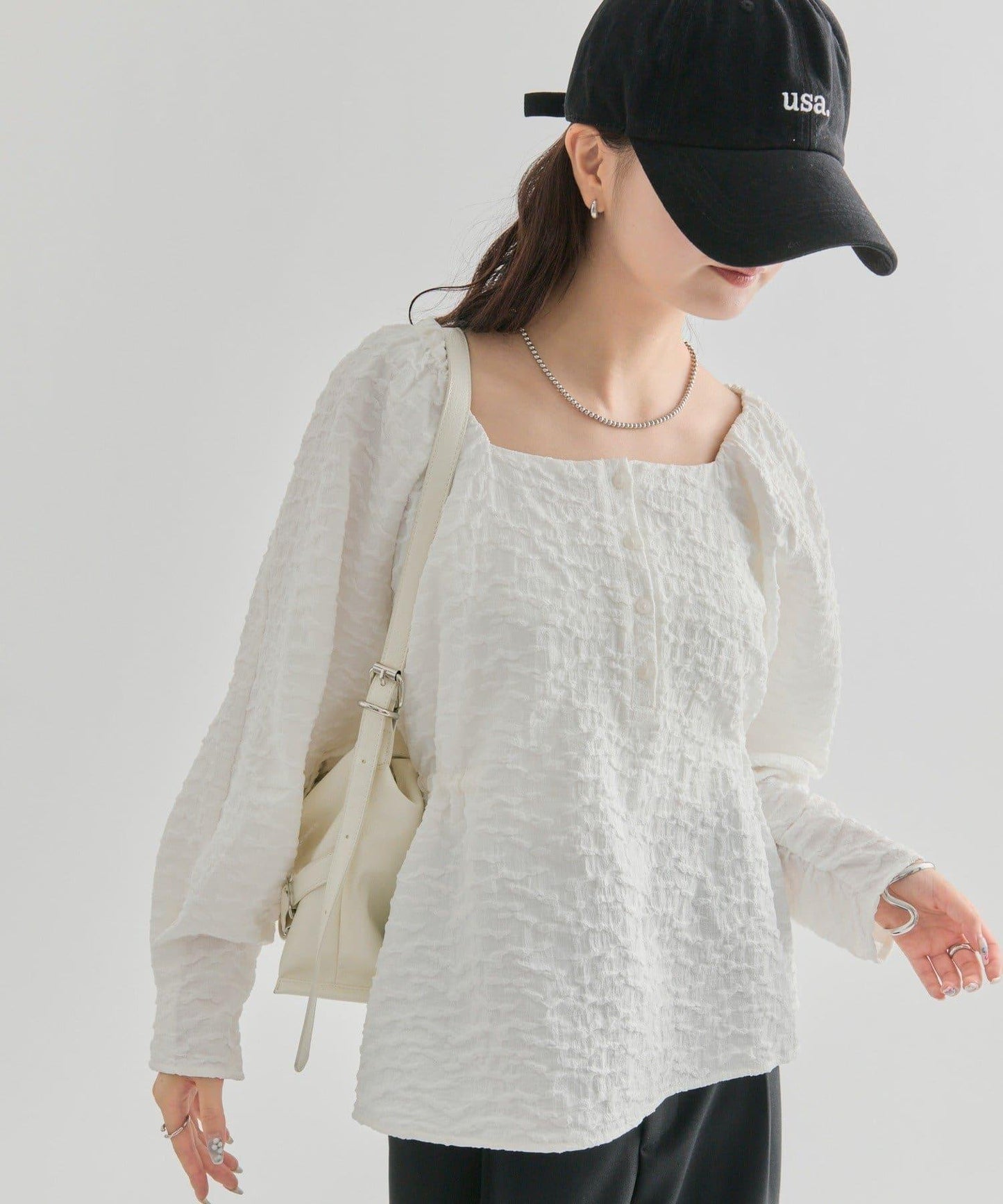 【mystic】壓花長袖襯衫