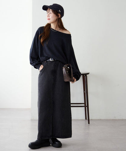 【Discoat】超細羊毛單肩套頭衫