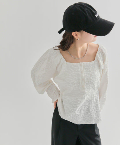 【mystic】壓花長袖襯衫