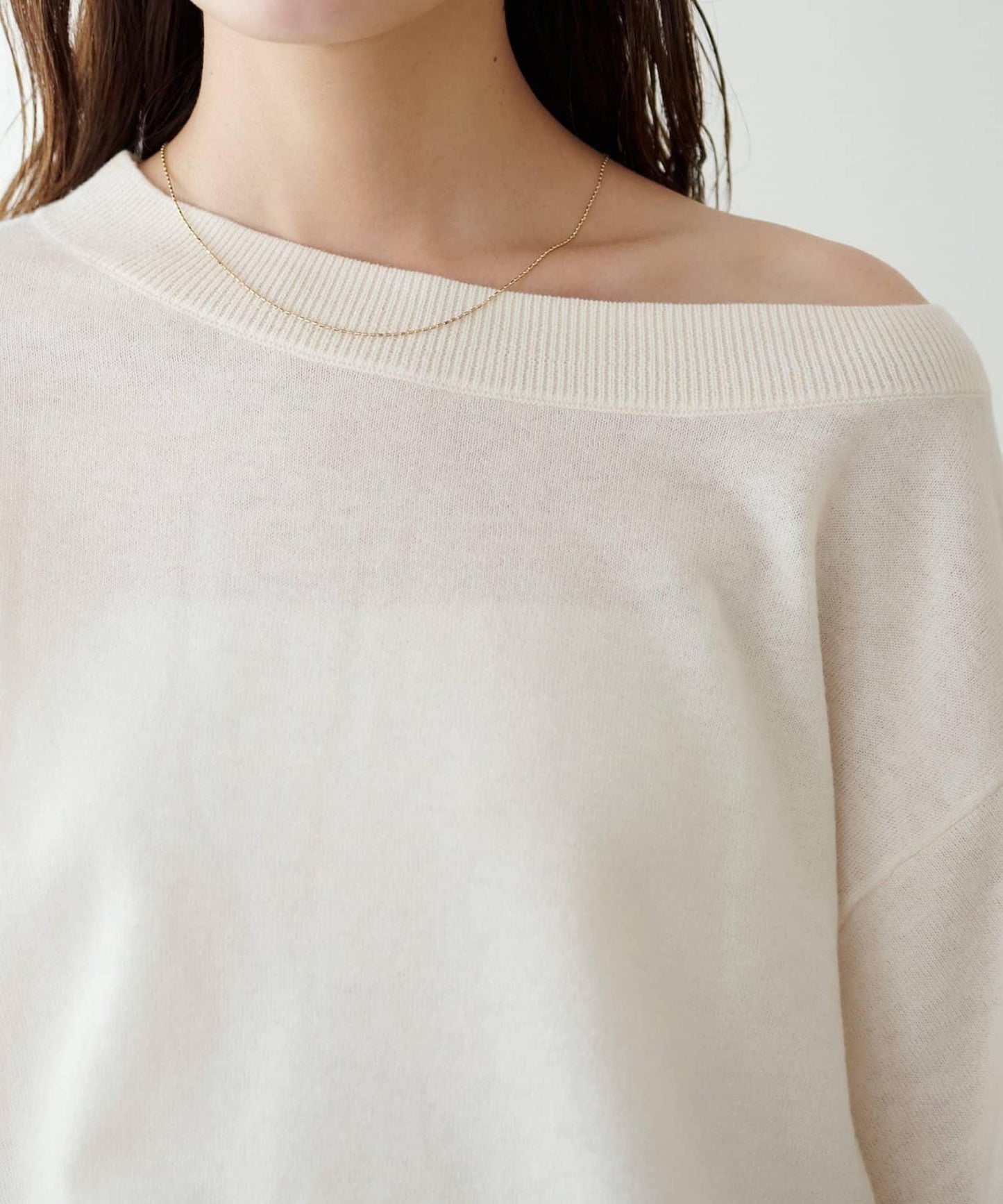 【Discoat】超細羊毛單肩套頭衫