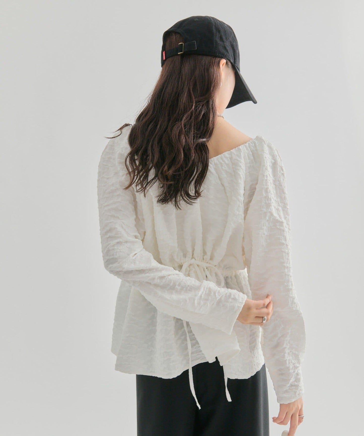 【mystic】壓花長袖襯衫