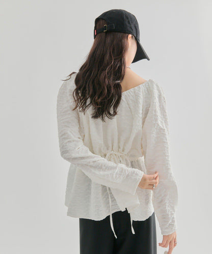 【mystic】壓花長袖襯衫