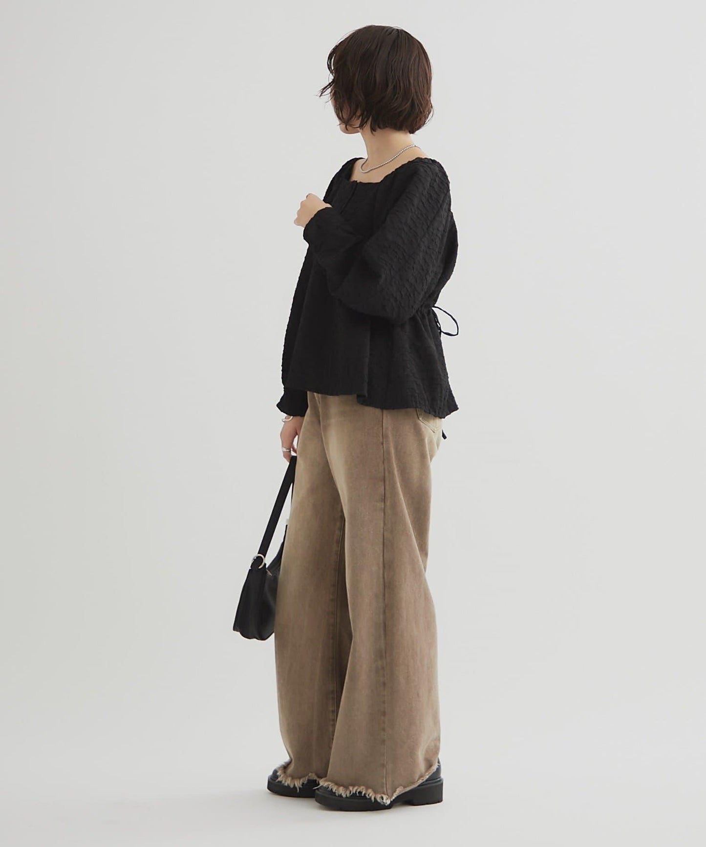 【mystic】壓花長袖襯衫