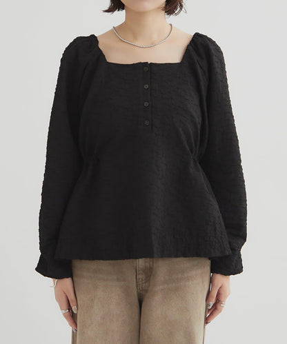 【mystic】壓花長袖襯衫