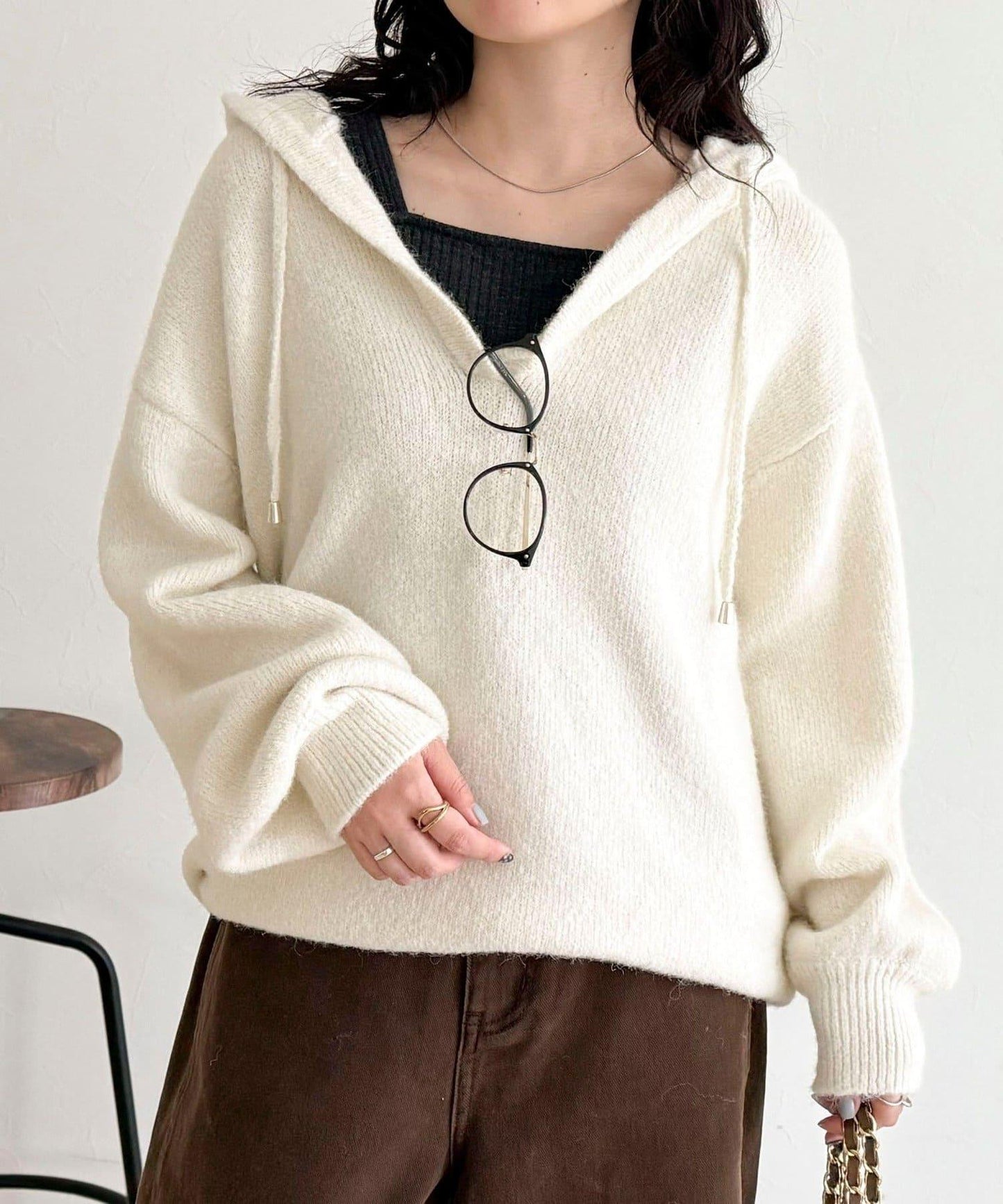 連帽針織套頭衫