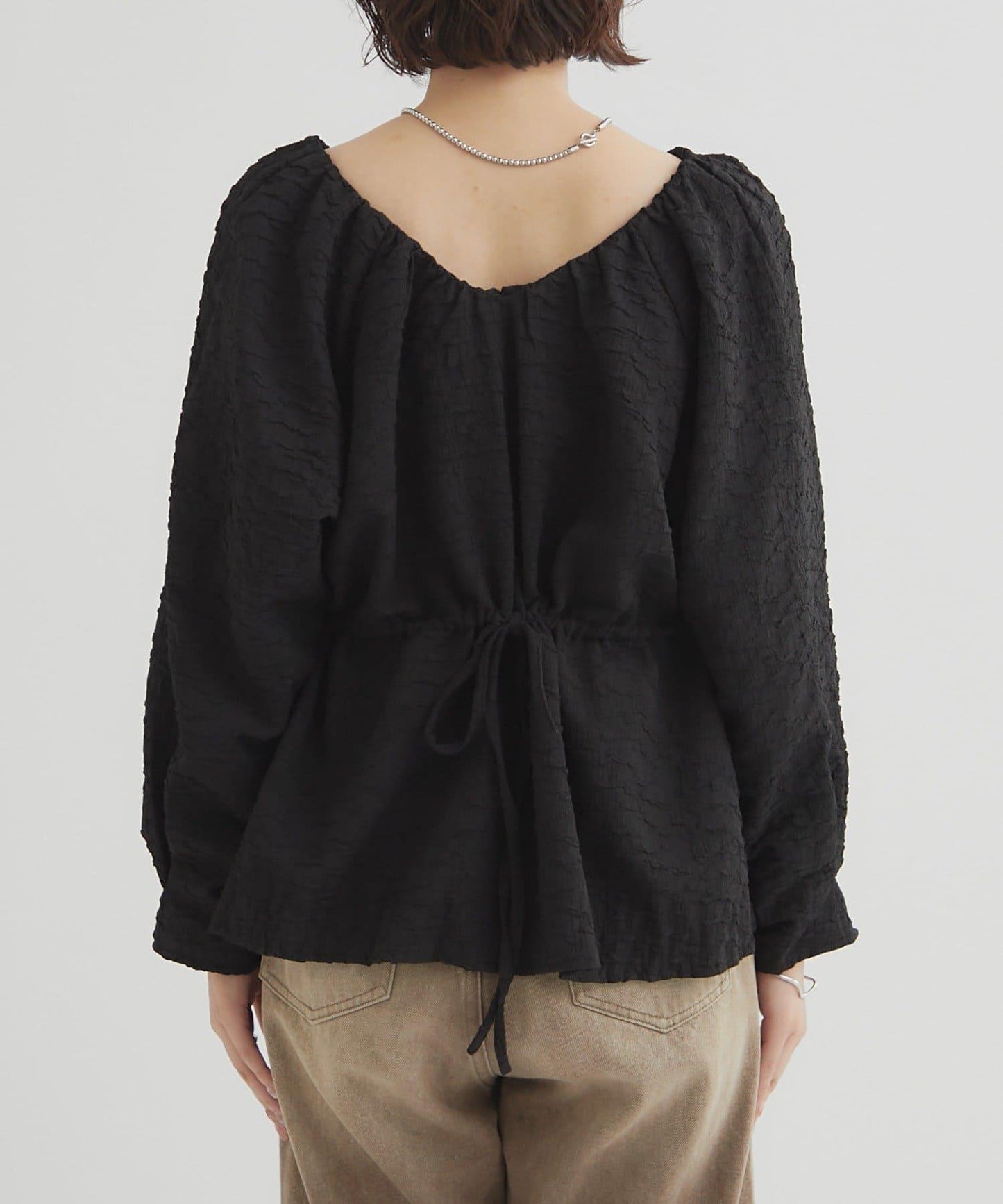 【mystic】壓花長袖襯衫