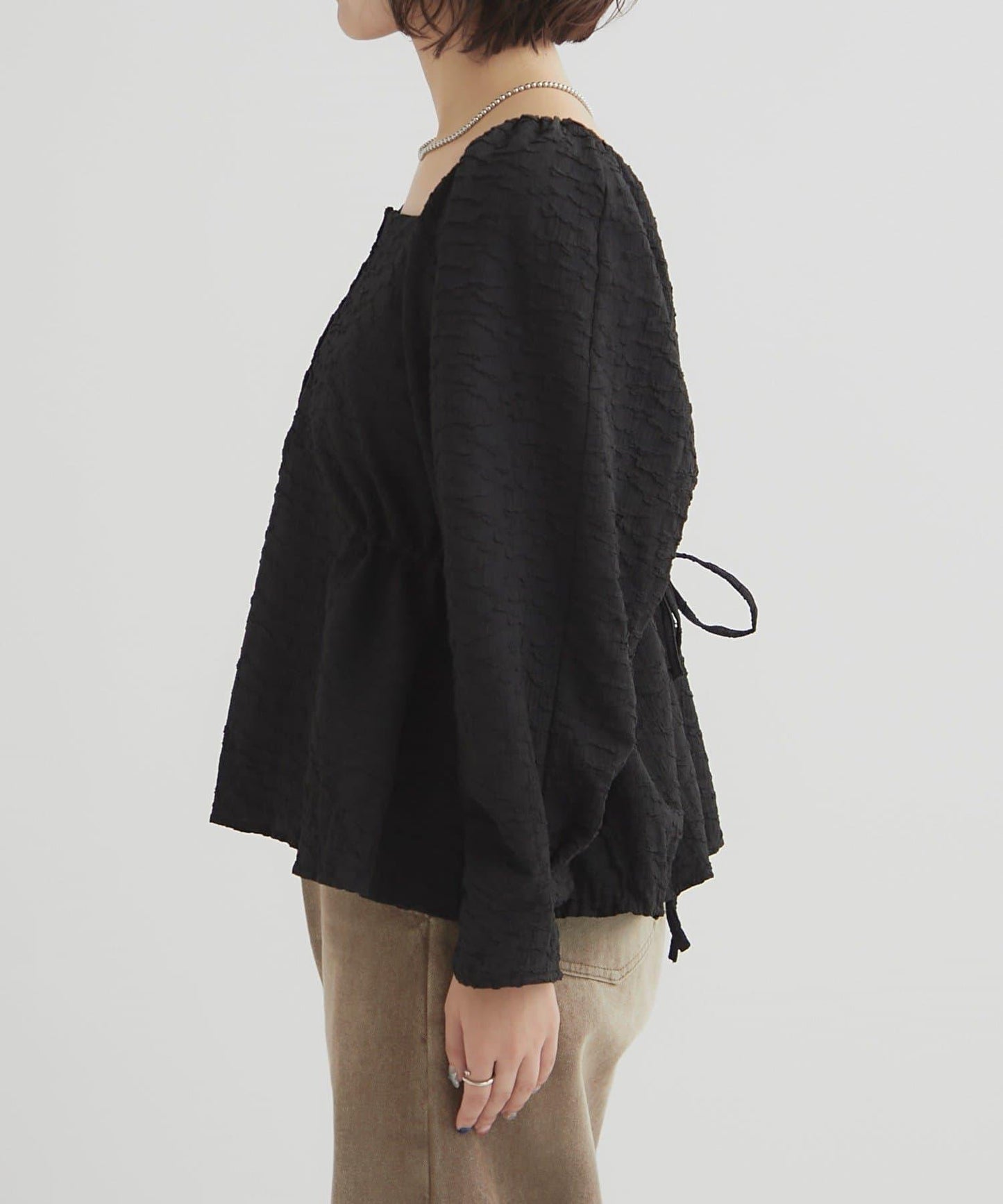 【mystic】壓花長袖襯衫