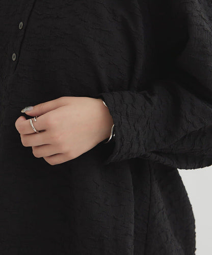 【mystic】壓花長袖襯衫