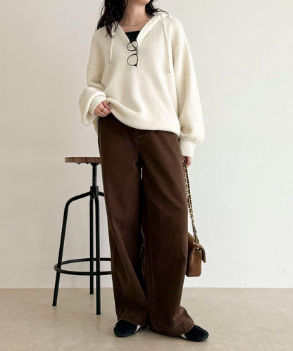 連帽針織套頭衫