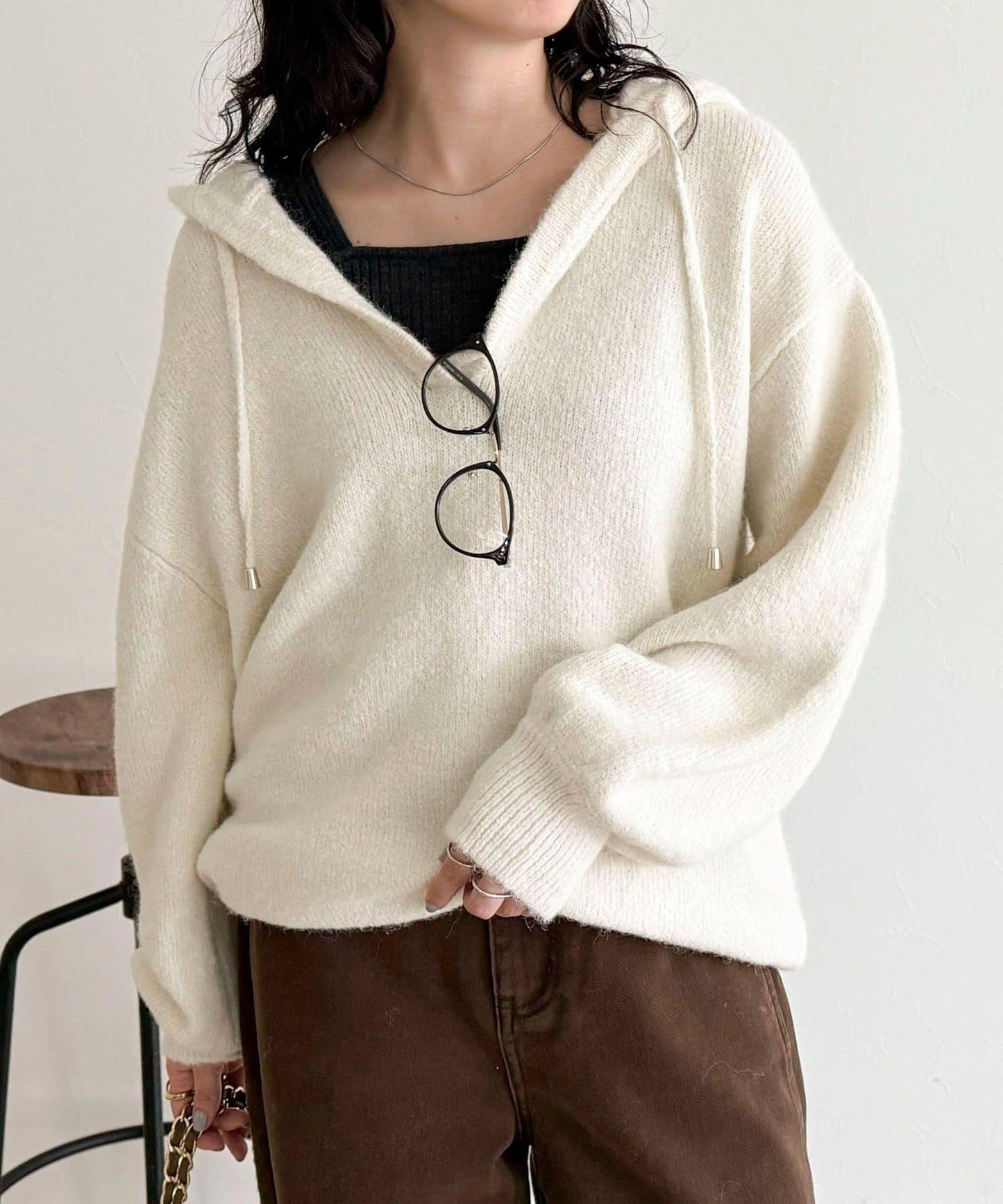 連帽針織套頭衫