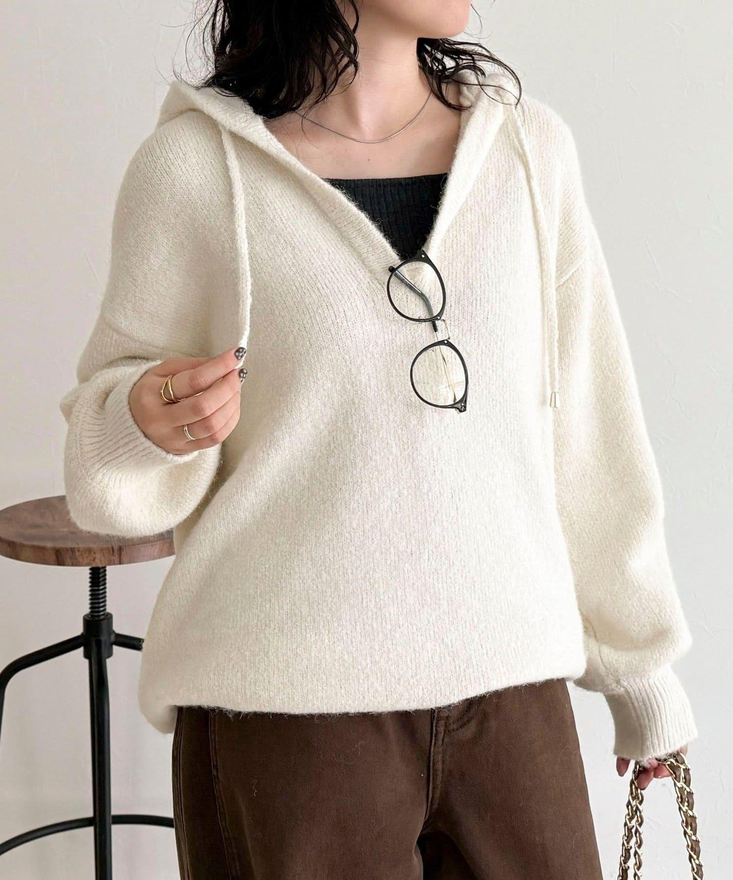 連帽針織套頭衫