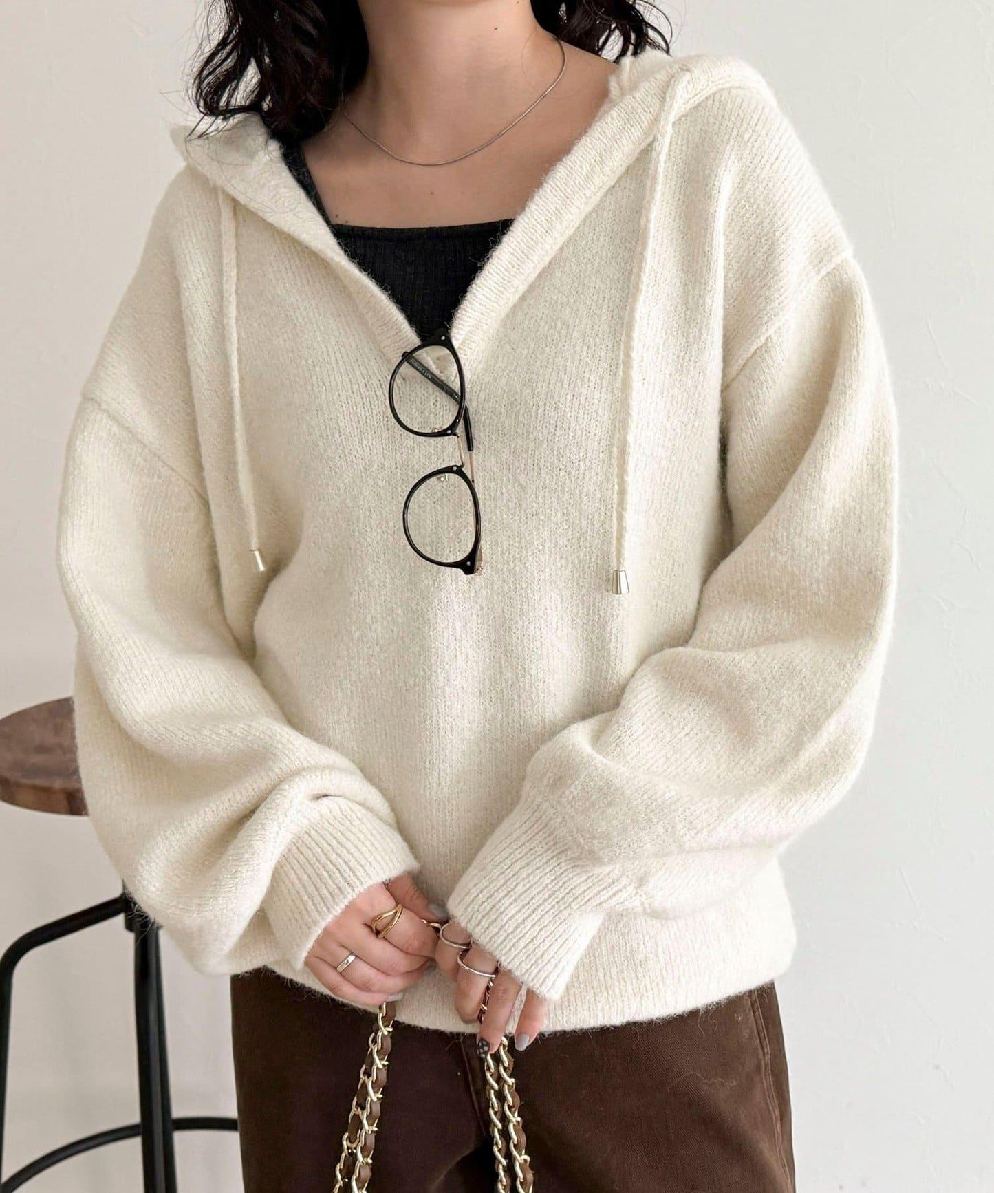 連帽針織套頭衫