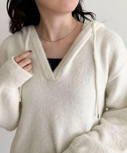 連帽針織套頭衫