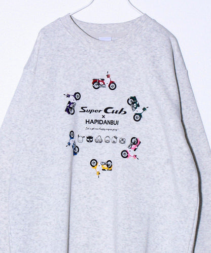 【ホンダ×はぴだんぶい】UNISEX 翼&圓環Cub加絨衛衣