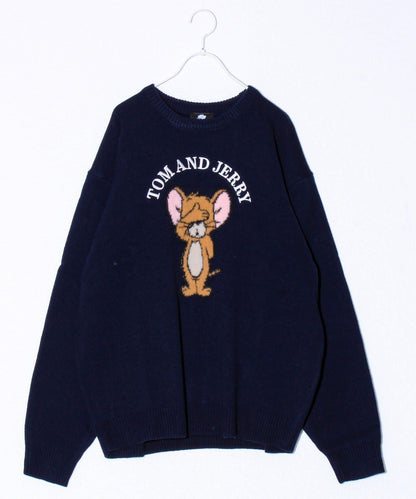 【MICKEY&JERRY】男女同款長絨提花針織衫