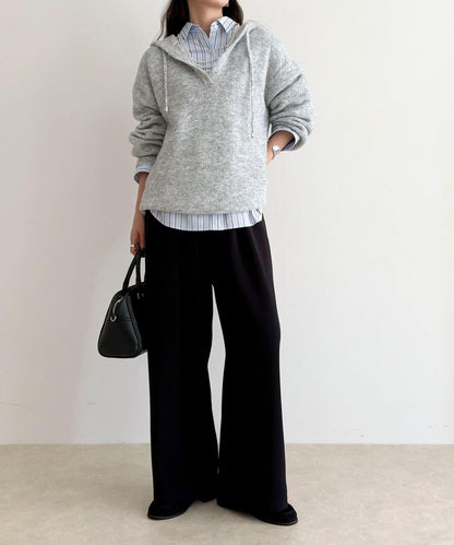 【回購率高！/有高個子尺碼】柔滑保暖直筒休閒褲