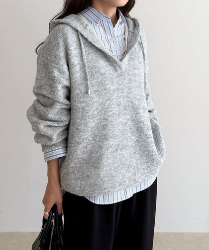 連帽針織套頭衫