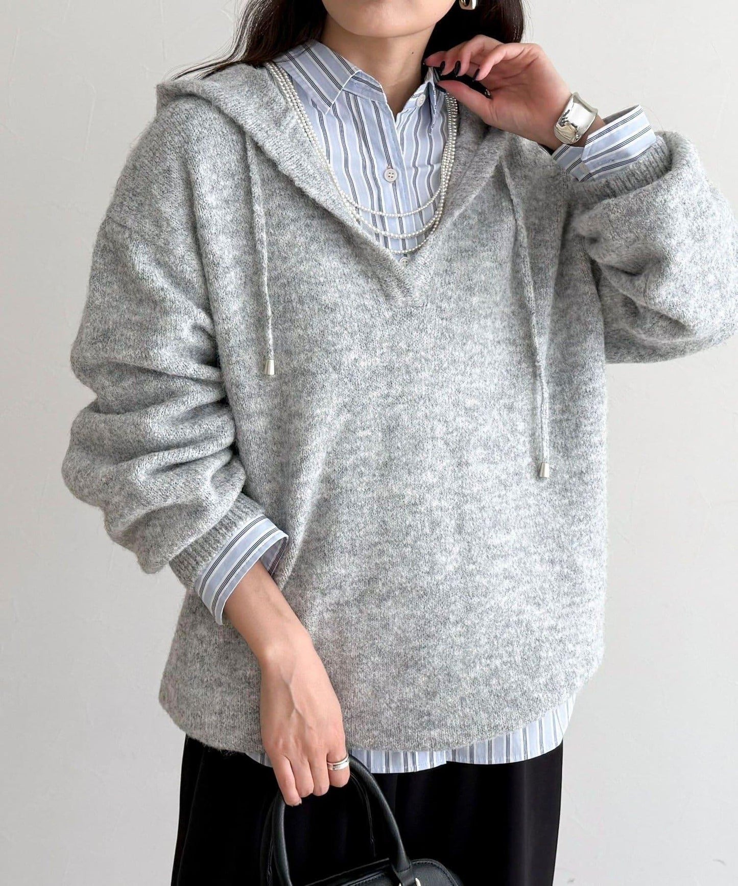 連帽針織套頭衫