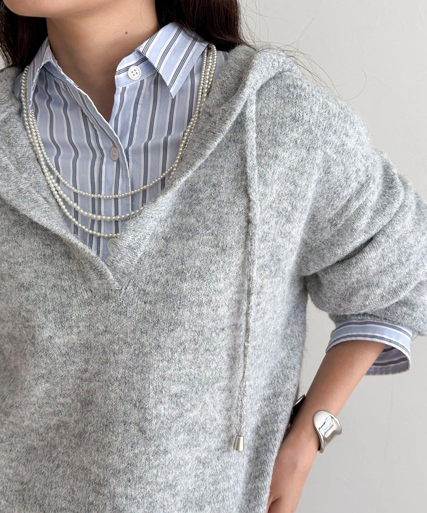 連帽針織套頭衫