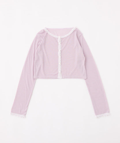 蕾絲拼接針織開衫