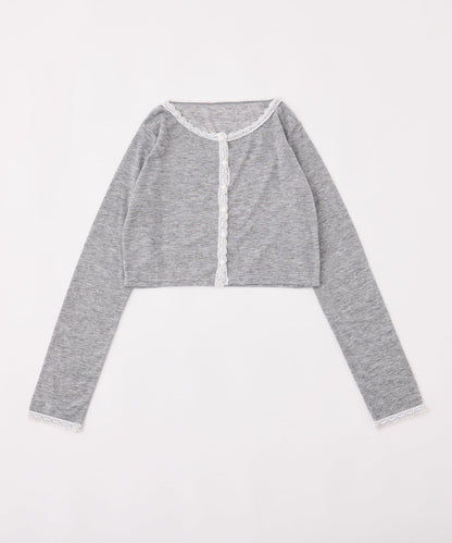 蕾絲拼接針織開衫